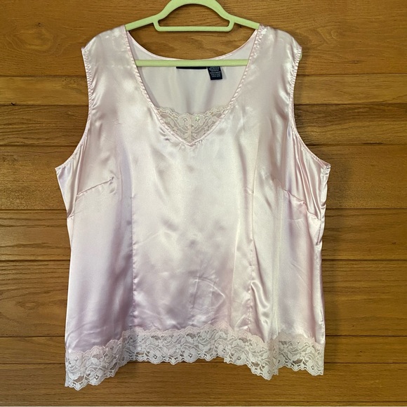 Y2K pink lace sequin trim tank top Denim 24/7 - Picture 1 of 6